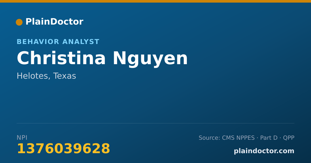 Shareable card for Christina Nguyen - Behavior Analyst, Helotes, TX
