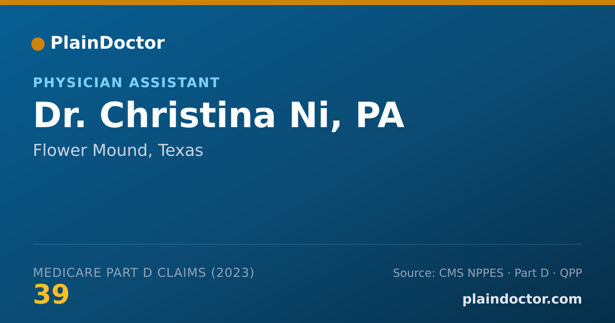 Shareable card for Christina Ni, PA - Physician Assistant, Flower Mound, TX