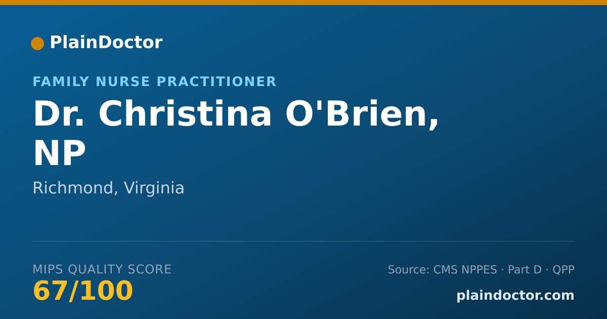 Shareable card for Christina O'Brien, NP - Family Nurse Practitioner, Richmond, VA