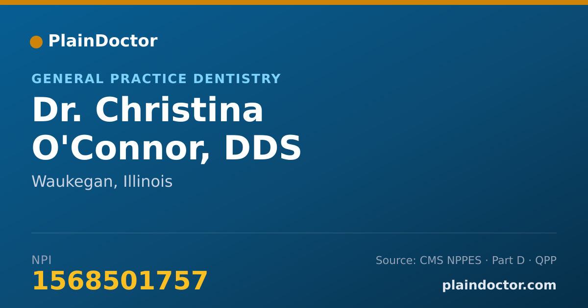 Shareable card for Christina O'Connor, DDS - General Practice Dentistry, Waukegan, IL