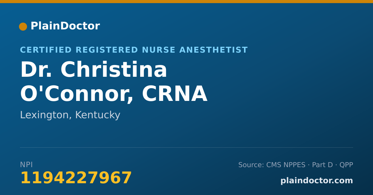 Shareable card for Christina O'Connor, CRNA - Certified Registered Nurse Anesthetist, Lexington, KY