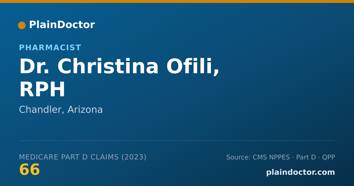 Shareable card for Christina Ofili, RPH - Pharmacist, Chandler, AZ