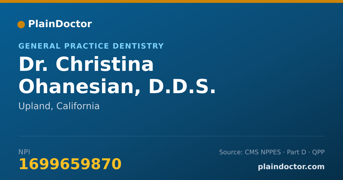 Shareable card for Christina Ohanesian, D.D.S. - General Practice Dentistry, Upland, CA