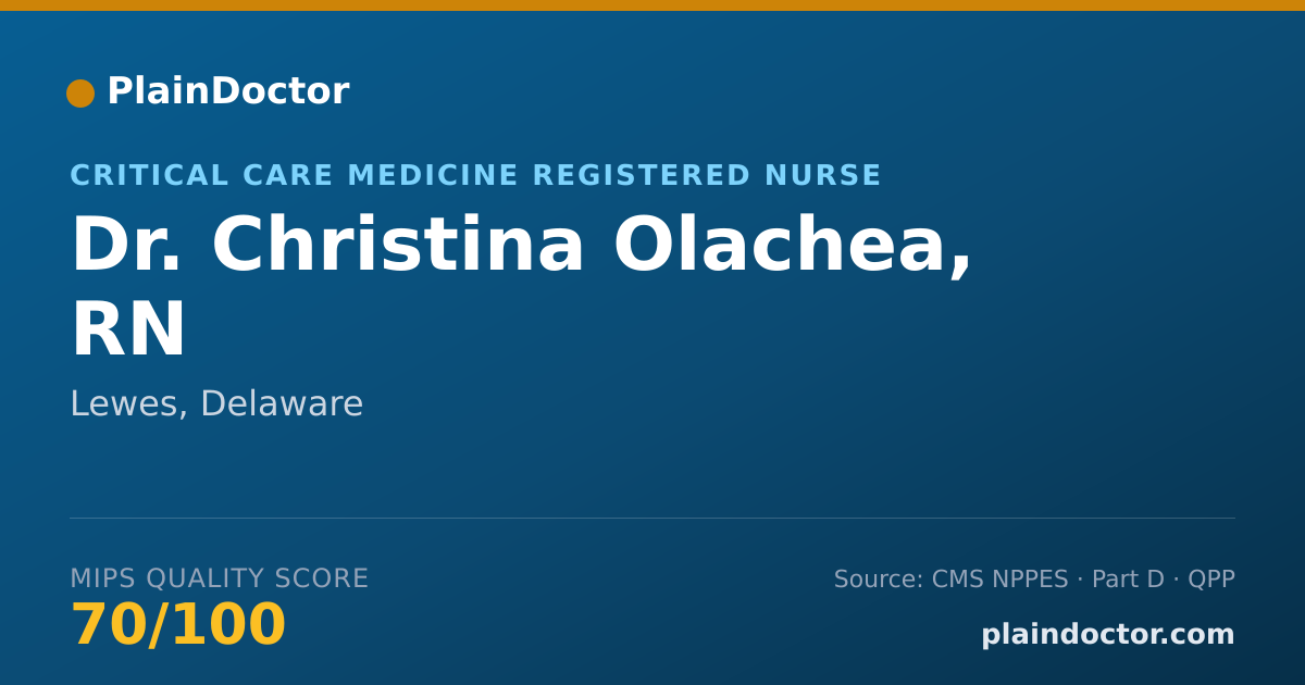 Shareable card for Christina Olachea, RN - Critical Care Medicine Registered Nurse, Lewes, DE