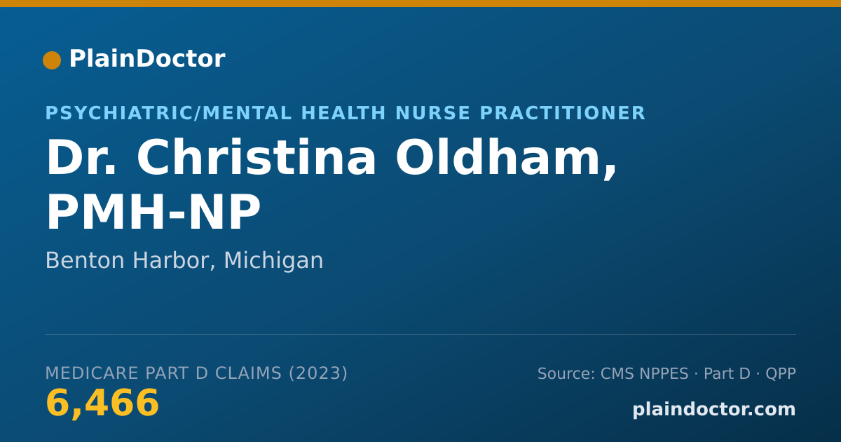 Shareable card for Christina Oldham, PMH-NP - Psychiatric/Mental Health Nurse Practitioner, Benton Harbor, MI