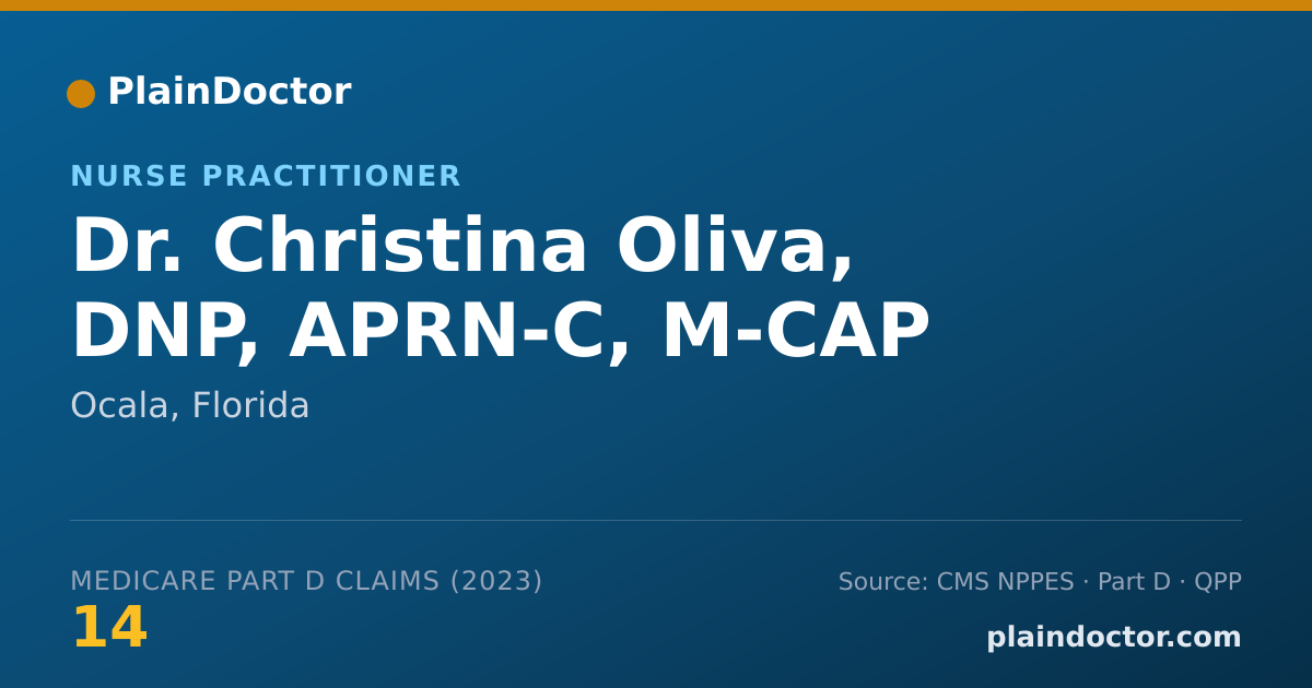 Shareable card for Christina Oliva, DNP, APRN-C, M-CAP - Nurse Practitioner, Ocala, FL