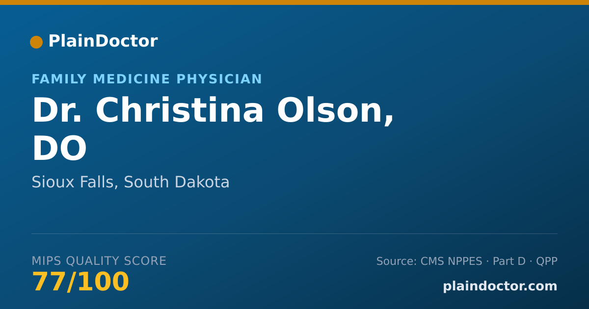 Shareable card for Christina Olson, DO - Family Medicine Physician, Sioux Falls, SD