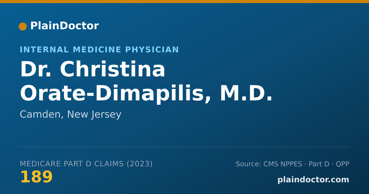 Shareable card for Christina Orate-Dimapilis, M.D. - Internal Medicine Physician, Camden, NJ