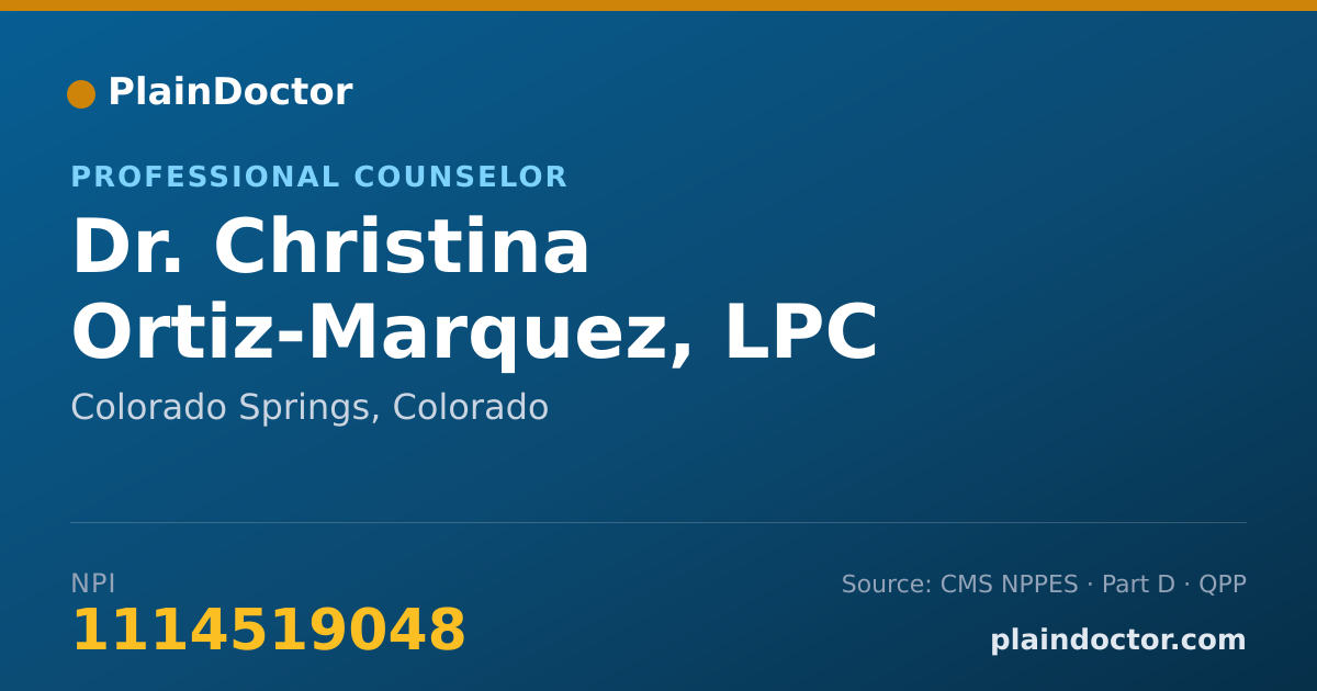 Shareable card for Christina Ortiz-Marquez, LPC - Professional Counselor, Colorado Springs, CO