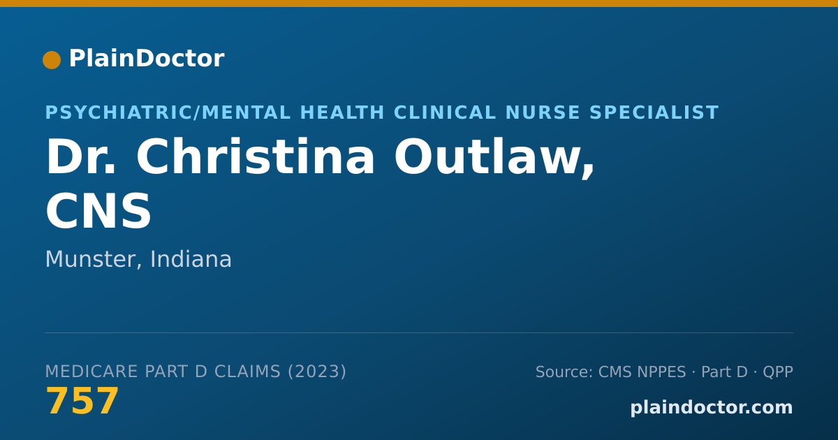 Shareable card for Christina Outlaw, CNS - Psychiatric/Mental Health Clinical Nurse Specialist, Munster, IN