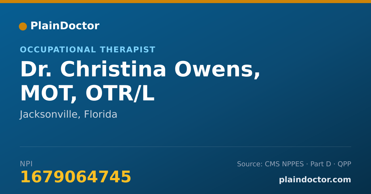 Shareable card for Christina Owens, MOT, OTR/L - Occupational Therapist, Jacksonville, FL