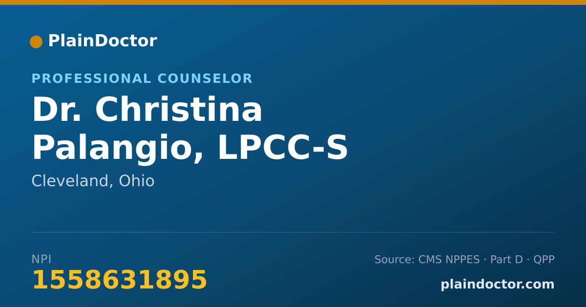 Shareable card for Christina Palangio, LPCC-S - Professional Counselor, Cleveland, OH