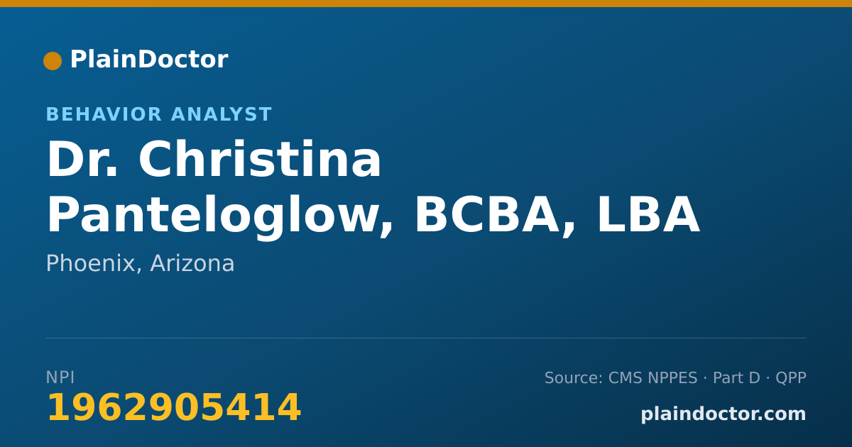 Shareable card for Christina Panteloglow, BCBA, LBA - Behavior Analyst, Phoenix, AZ
