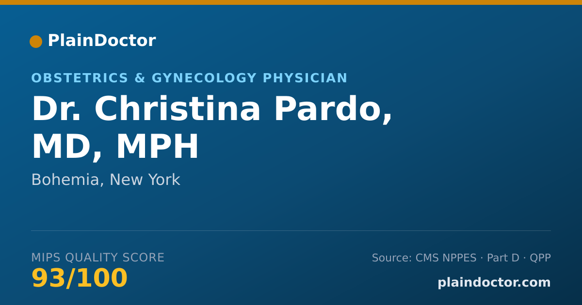 Shareable card for Christina Pardo, MD, MPH - Obstetrics & Gynecology Physician, Bohemia, NY