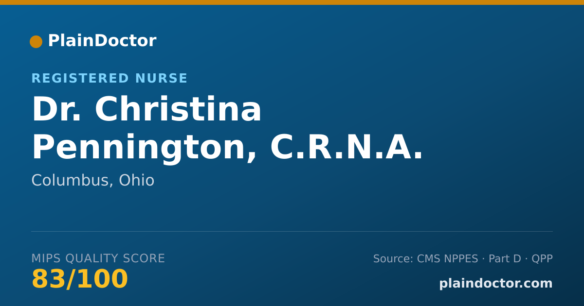 Shareable card for Christina Pennington, C.R.N.A. - Registered Nurse, Columbus, OH