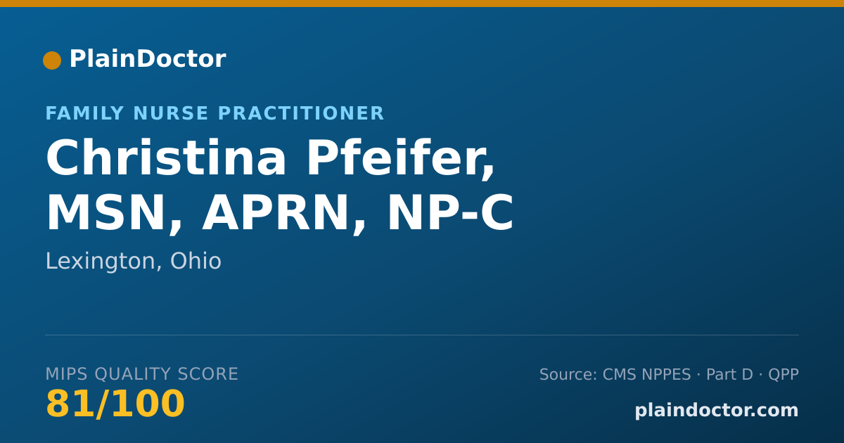 Shareable card for Christina Pfeifer, MSN, APRN, NP-C - Family Nurse Practitioner, Lexington, OH