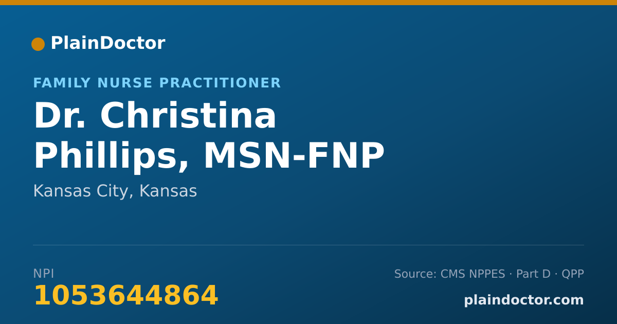 Shareable card for Christina Phillips, MSN-FNP - Family Nurse Practitioner, Kansas City, KS