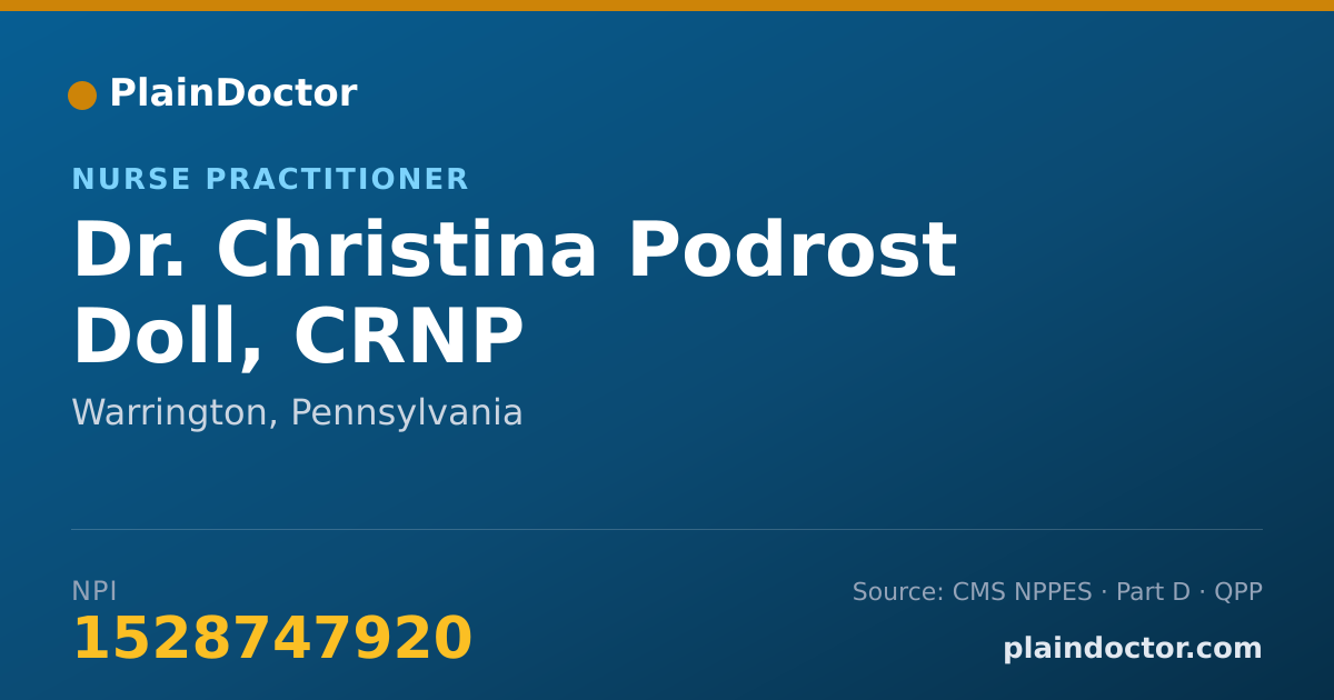 Shareable card for Christina Podrost Doll, CRNP - Nurse Practitioner, Warrington, PA