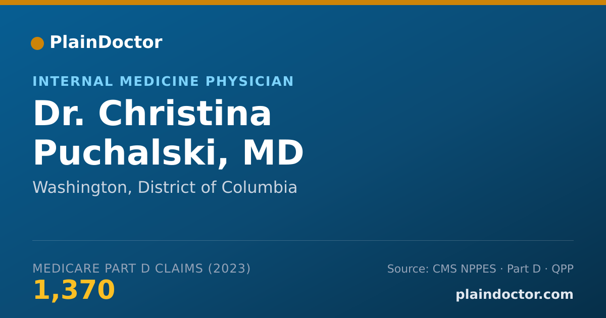 Shareable card for Christina Puchalski, MD - Internal Medicine Physician, Washington, DC