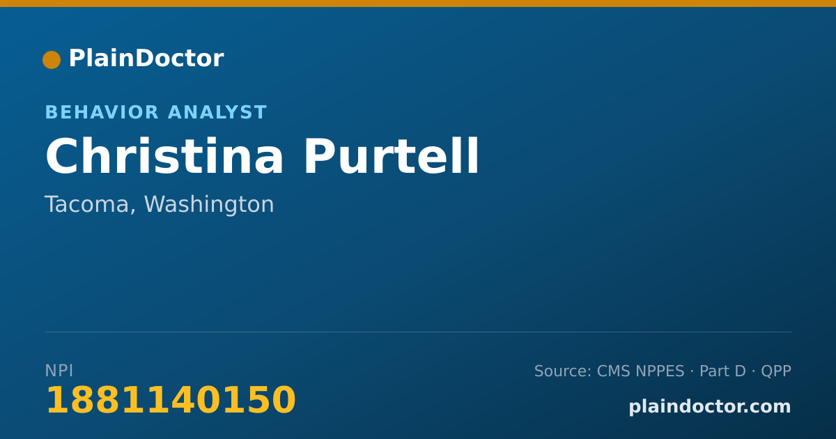 Shareable card for Christina Purtell - Behavior Analyst, Tacoma, WA