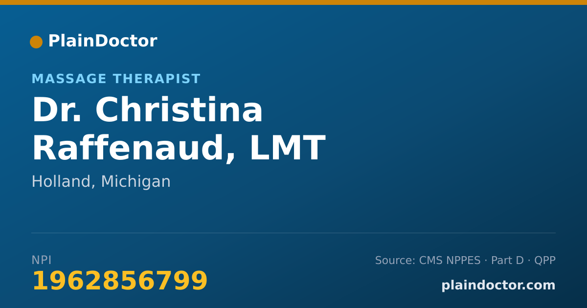 Shareable card for Christina Raffenaud, LMT - Massage Therapist, Holland, MI