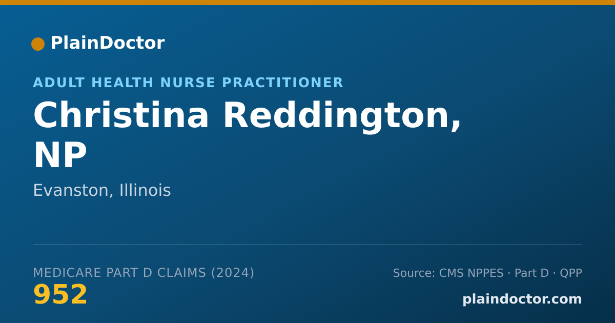 Shareable card for Christina Reddington, NP - Adult Health Nurse Practitioner, Evanston, IL