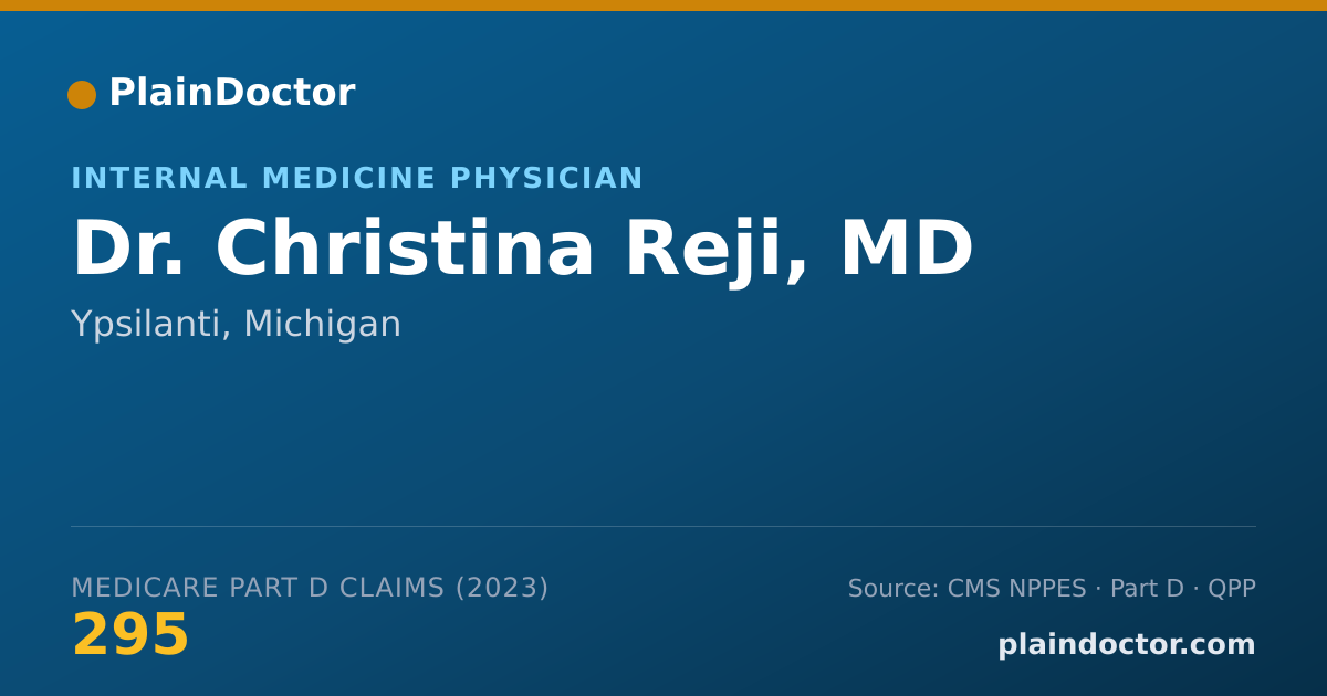 Shareable card for Christina Reji, MD - Internal Medicine Physician, Ypsilanti, MI