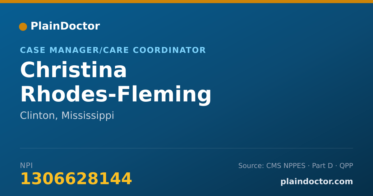 Shareable card for Christina Rhodes-Fleming - Case Manager/Care Coordinator, Clinton, MS