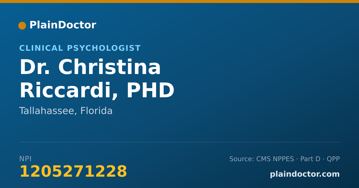 Shareable card for Christina Riccardi, PHD - Clinical Psychologist, Tallahassee, FL