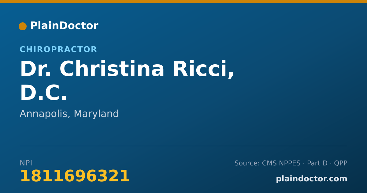 Shareable card for Christina Ricci, D.C. - Chiropractor, Annapolis, MD