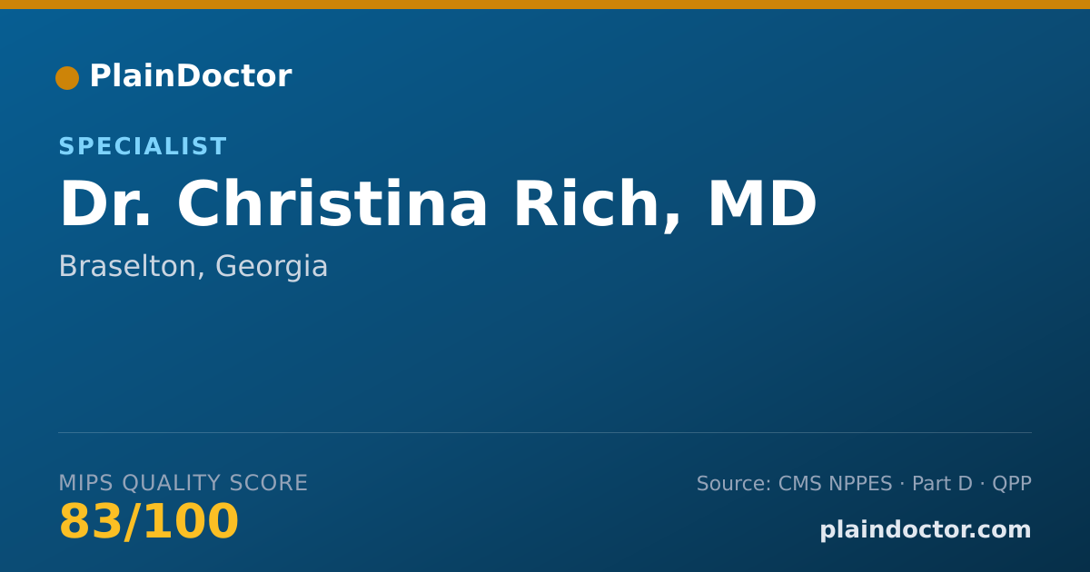 Shareable card for Christina Rich, MD - Specialist, Braselton, GA
