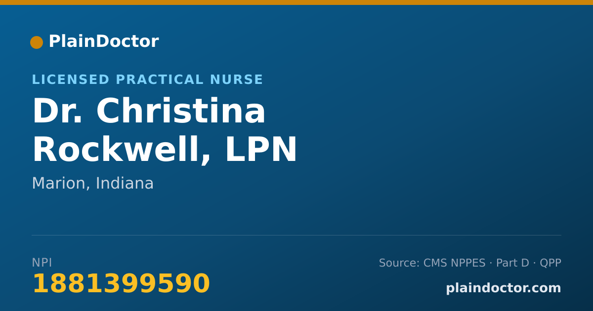 Shareable card for Christina Rockwell, LPN - Licensed Practical Nurse, Marion, IN