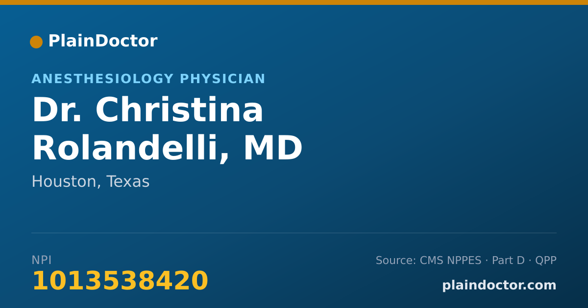 Shareable card for Christina Rolandelli, MD - Anesthesiology Physician, Houston, TX
