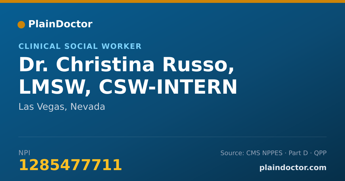 Shareable card for Christina Russo, LMSW, CSW-INTERN - Clinical Social Worker, Las Vegas, NV