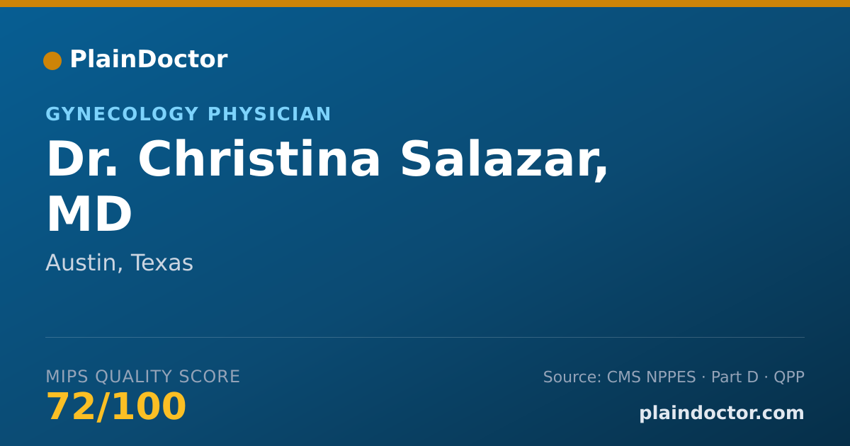 Shareable card for Christina Salazar, MD - Gynecology Physician, Austin, TX