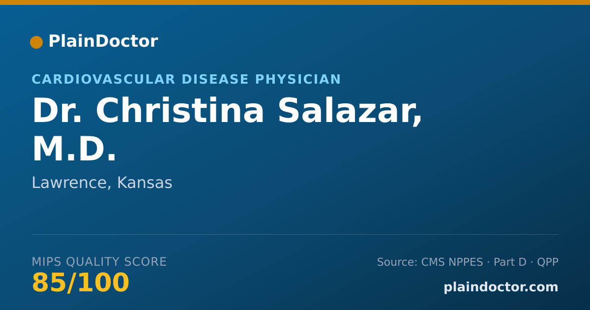 Shareable card for Christina Salazar, M.D. - Cardiovascular Disease Physician, Lawrence, KS