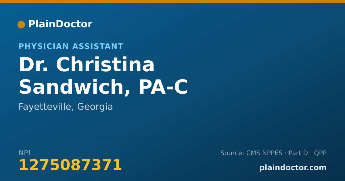 Shareable card for Christina Sandwich, PA-C - Physician Assistant, Fayetteville, GA