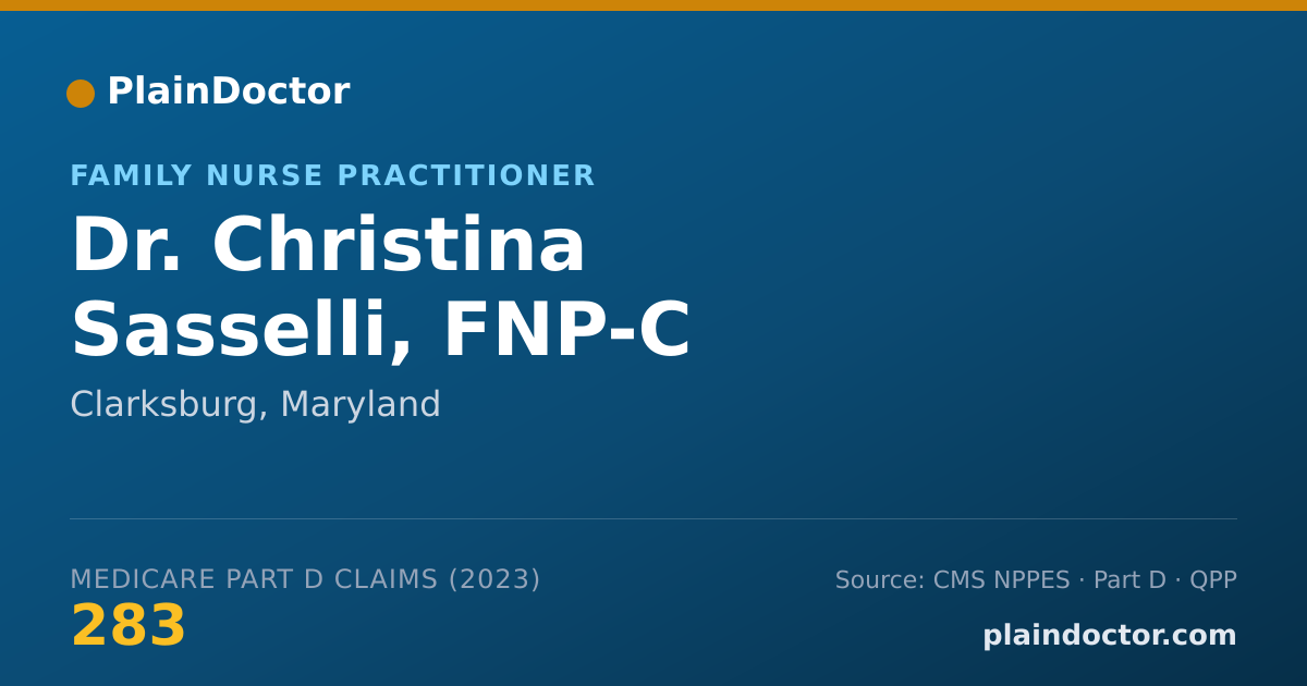 Shareable card for Christina Sasselli, FNP-C - Family Nurse Practitioner, Clarksburg, MD