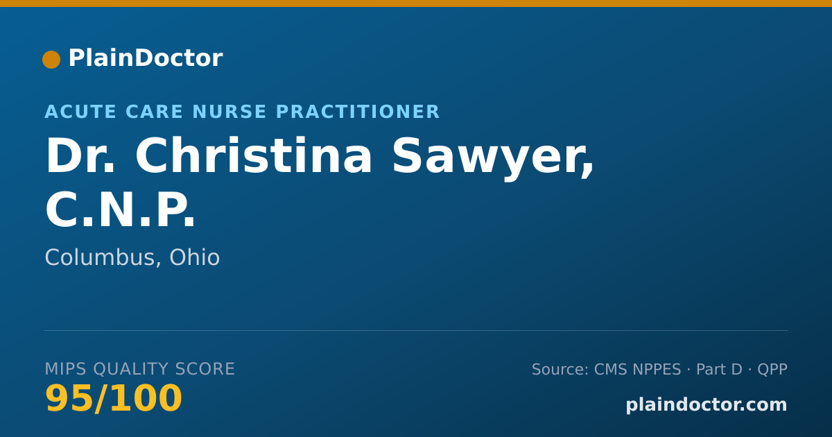 Shareable card for Christina Sawyer, C.N.P. - Acute Care Nurse Practitioner, Columbus, OH