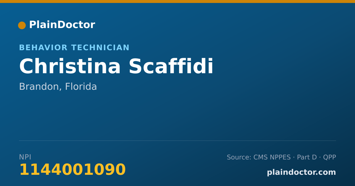 Shareable card for Christina Scaffidi - Behavior Technician, Brandon, FL