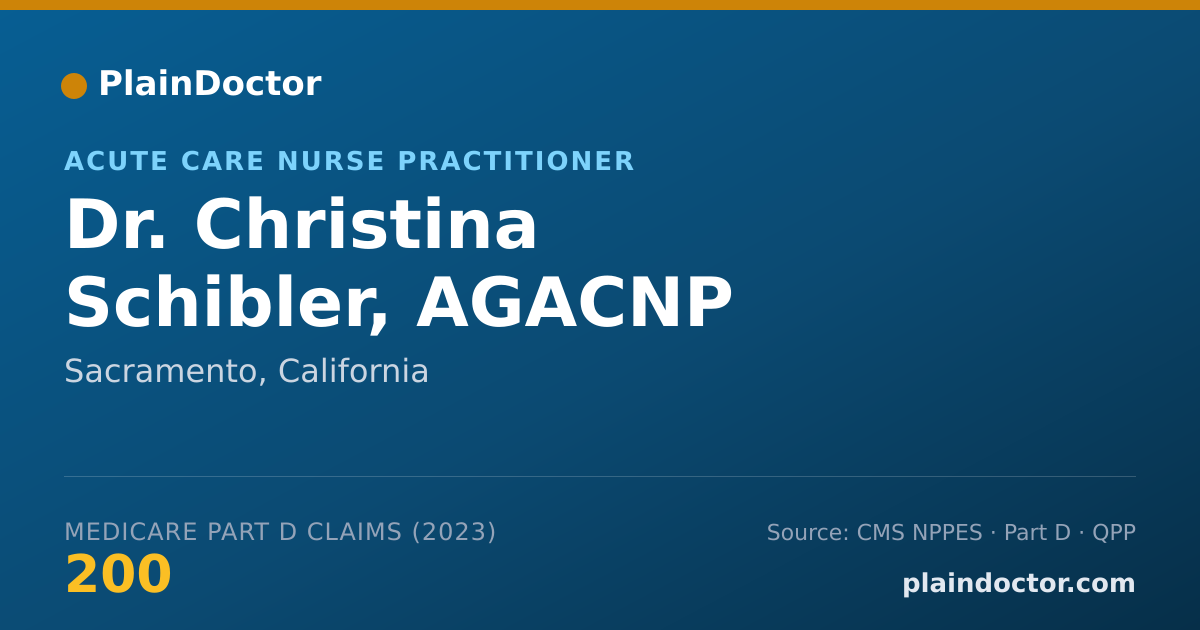 Shareable card for Christina Schibler, AGACNP - Acute Care Nurse Practitioner, Sacramento, CA