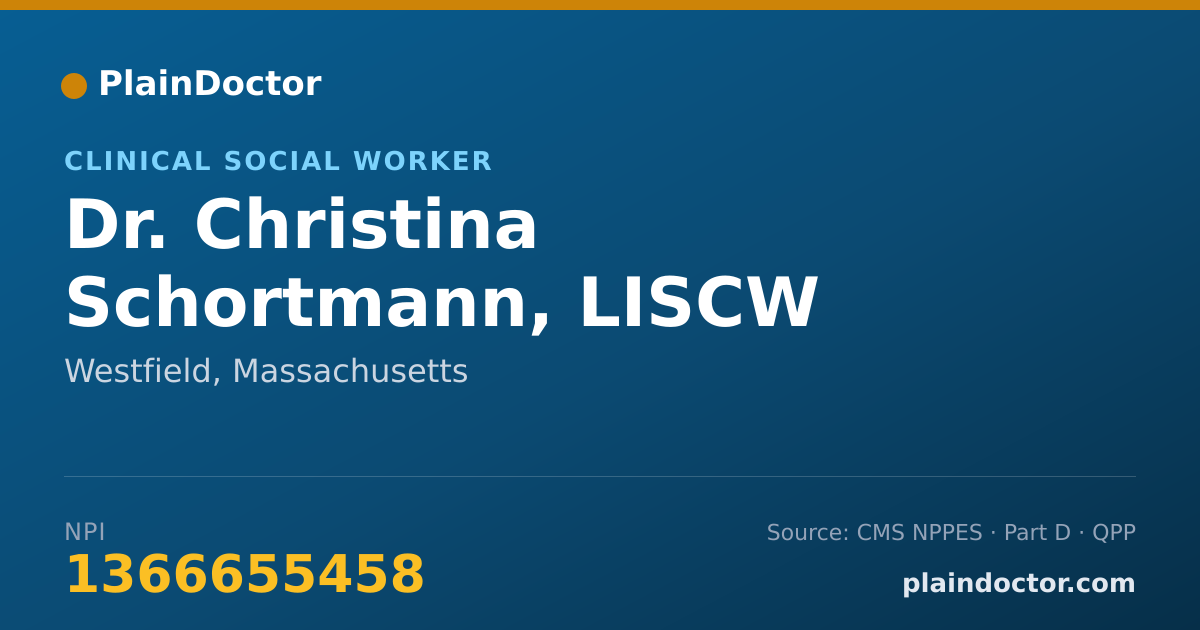 Shareable card for Christina Schortmann, LISCW - Clinical Social Worker, Westfield, MA