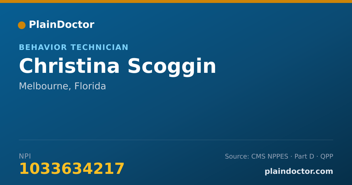 Shareable card for Christina Scoggin - Behavior Technician, Melbourne, FL