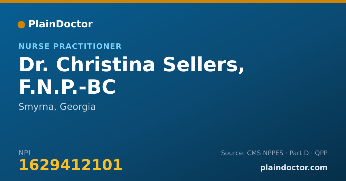 Shareable card for Christina Sellers, F.N.P.-BC - Nurse Practitioner, Smyrna, GA