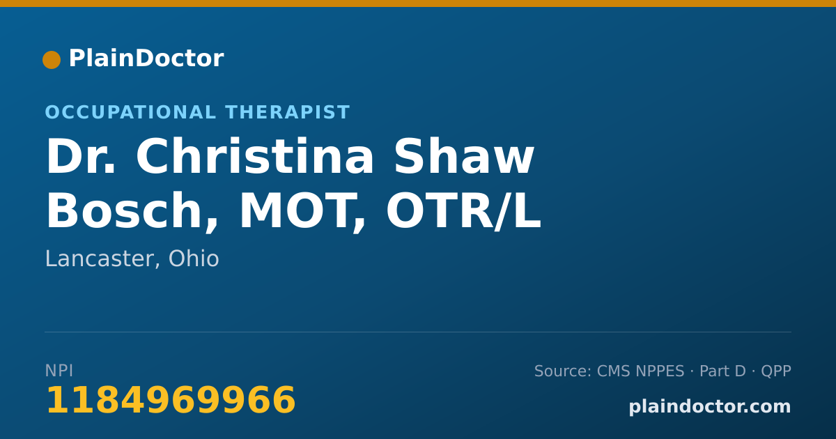 Shareable card for Christina Shaw Bosch, MOT, OTR/L #5156 - Occupational Therapist, Lancaster, OH