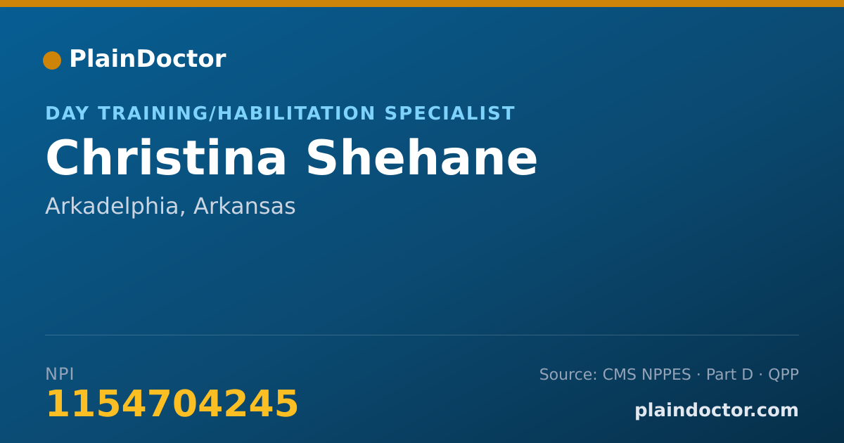 Shareable card for Christina Shehane - Day Training/Habilitation Specialist, Arkadelphia, AR