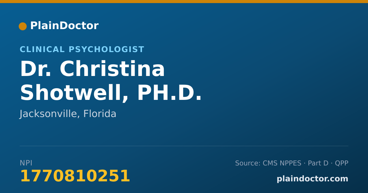 Shareable card for Christina Shotwell, PH.D. - Clinical Psychologist, Jacksonville, FL