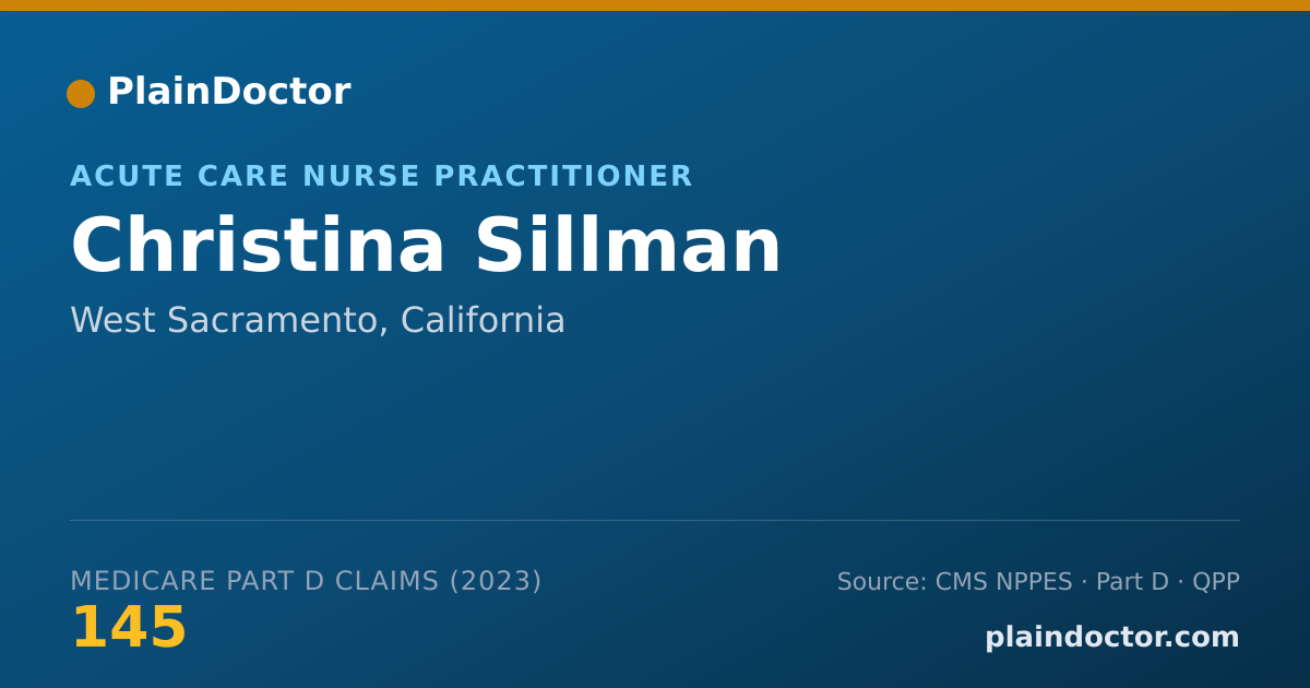 Shareable card for Christina Sillman - Acute Care Nurse Practitioner, West Sacramento, CA