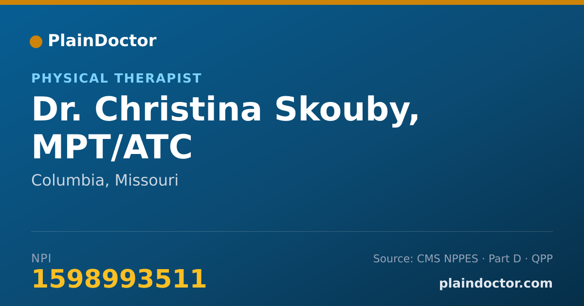 Shareable card for Christina Skouby, MPT/ATC - Physical Therapist, Columbia, MO