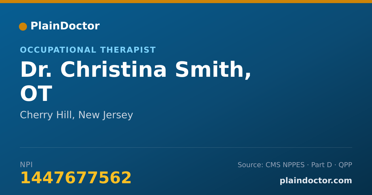 Shareable card for Christina Smith, OT - Occupational Therapist, Cherry Hill, NJ